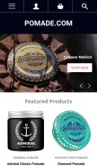 How pomade.com looks like on a mobile device such as an iPhone.