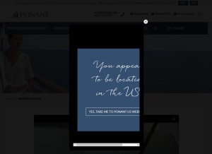 How ponant.com looks like on a tablet such as an iPad.