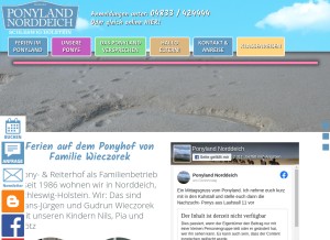 How ponyland-norddeich.de looks like on a tablet such as an iPad.