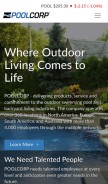 How poolcorp.com looks like on a mobile device such as an iPhone.