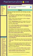 How popcenturysite.com looks like on a mobile device such as an iPhone.