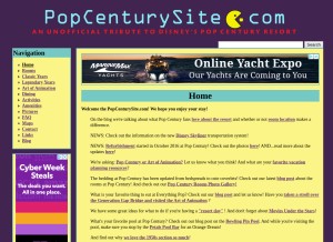 How popcenturysite.com looks like on a tablet such as an iPad.