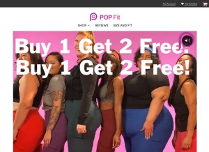 How popfitclothing.com looks like on a tablet such as an iPad.