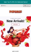 How popglaze.com looks like on a mobile device such as an iPhone.
