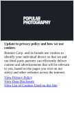 How popphoto.com looks like on a mobile device such as an iPhone.