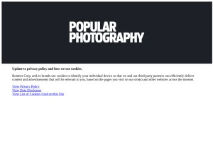 How popphoto.com looks like on a tablet such as an iPad.