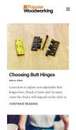 How popularwoodworking.com looks like on a mobile device such as an iPhone.