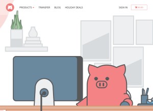 How porkbun.com looks like on a tablet such as an iPad.