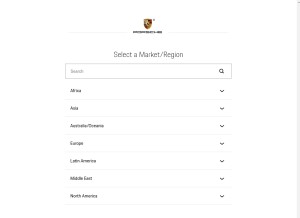 How porsche.com looks like on a tablet such as an iPad.