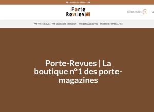 How porte-revues.com looks like on a tablet such as an iPad.