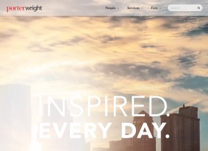 How porterwright.com looks like on a tablet such as an iPad.