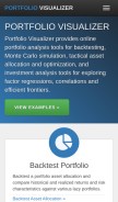 How portfoliovisualizer.com looks like on a mobile device such as an iPhone.