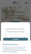 How poshsetting.com looks like on a mobile device such as an iPhone.