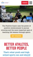How positivecoach.org looks like on a mobile device such as an iPhone.