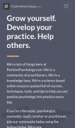 How positivepsychology.com looks like on a mobile device such as an iPhone.