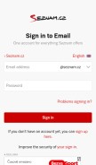 How post.cz looks like on a mobile device such as an iPhone.