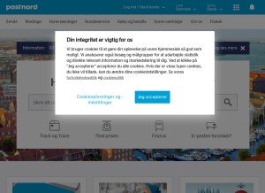How post.dk looks like on a tablet such as an iPad.