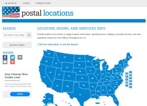 How postallocations.com looks like on a tablet such as an iPad.