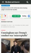 How postandcourier.com looks like on a mobile device such as an iPhone.