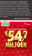 How postcodeloterij.nl looks like on a mobile device such as an iPhone.
