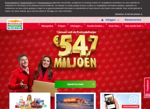 How postcodeloterij.nl looks like on a tablet such as an iPad.