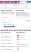 How postcrossing.com looks like on a mobile device such as an iPhone.