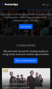 How posterspy.com looks like on a mobile device such as an iPhone.