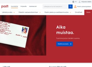 How posti.fi looks like on a tablet such as an iPad.