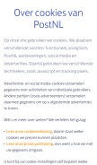 How postnl.nl looks like on a mobile device such as an iPhone.