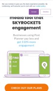 How postplanner.com looks like on a mobile device such as an iPhone.