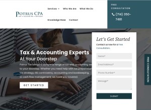 How potrustax.com looks like on a tablet such as an iPad.