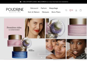 How poudrine.com looks like on a tablet such as an iPad.