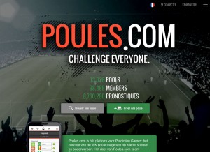 How poules.com looks like on a tablet such as an iPad.