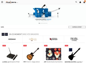 How pourlesmusiciens.com looks like on a tablet such as an iPad.