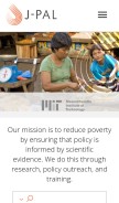How povertyactionlab.org looks like on a mobile device such as an iPhone.