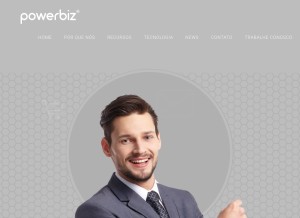 How powerbiz.co looks like on a tablet such as an iPad.