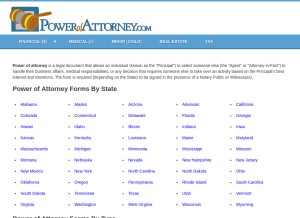 How powerofattorney.com looks like on a tablet such as an iPad.