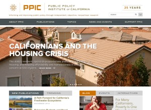 How ppic.org looks like on a tablet such as an iPad.