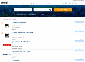 How praca.pl looks like on a tablet such as an iPad.