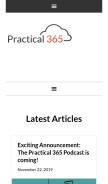 How practical365.com looks like on a mobile device such as an iPhone.