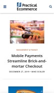 How practicalecommerce.com looks like on a mobile device such as an iPhone.