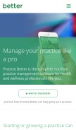 How practicebetter.io looks like on a mobile device such as an iPhone.
