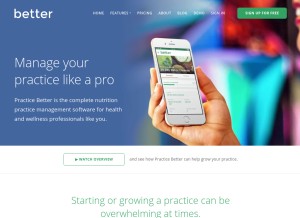 How practicebetter.io looks like on a tablet such as an iPad.