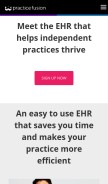 How practicefusion.com looks like on a mobile device such as an iPhone.