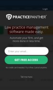How practicepanther.com looks like on a mobile device such as an iPhone.