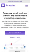 How practina.com looks like on a mobile device such as an iPhone.