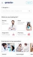 How practo.com looks like on a mobile device such as an iPhone.