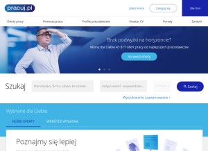 How pracuj.pl looks like on a tablet such as an iPad.