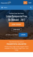 How pragertopia.com looks like on a mobile device such as an iPhone.