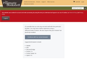 How pragprog.com looks like on a tablet such as an iPad.